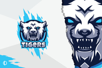Modern Tiger logo design, Mascot & Esports Design, All elements in this template are fully editable, Vector design.