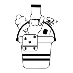 Customizable glyph icon of cleaning accessories 
