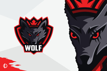 Modern Wolf logo design, Mascot & Esports Design, All elements in this template are fully editable, Vector design.
