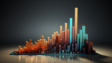 A chart with an upward trendline representing financial growth