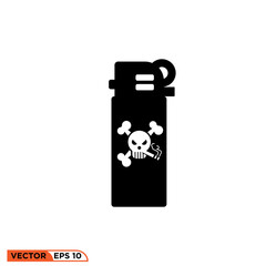 Gas lighter icon design vector graphic of template, sign and symbol