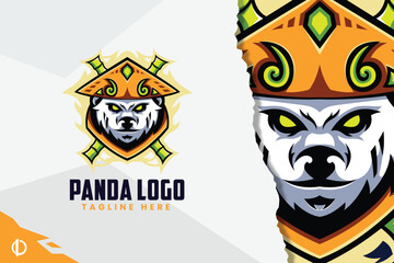 Modern Panda logo design, Mascot & Esports Design, All elements in this template are fully editable, Vector design.