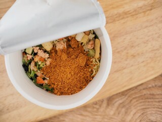 아시아 음식 즉석 컵 라면