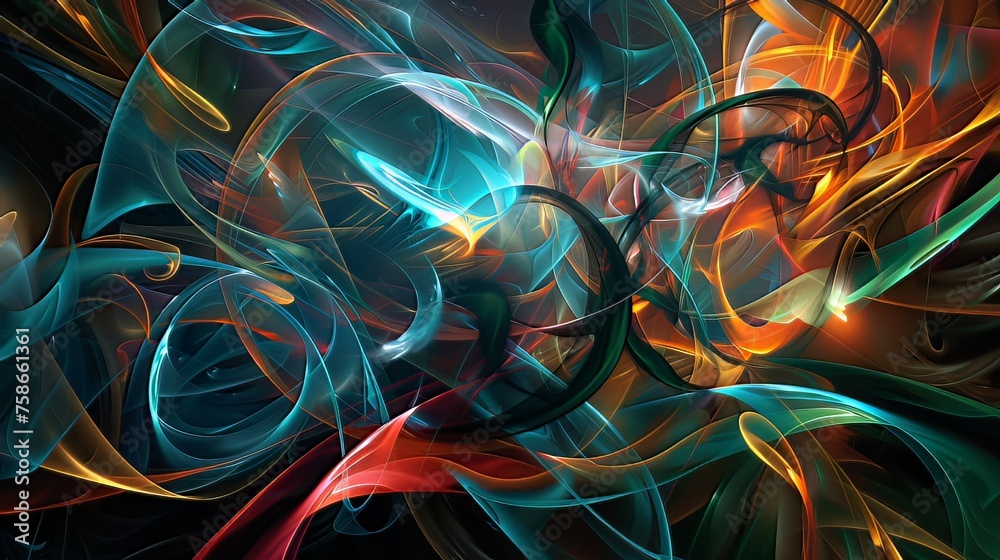 Poster Digital Artworks: Abstract or experimental visuals created using computer graphics and digital art techniques. 
