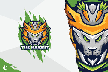 Modern Rabbit logo design, Mascot & Esports Design, All elements in this template are fully editable, Vector design.	