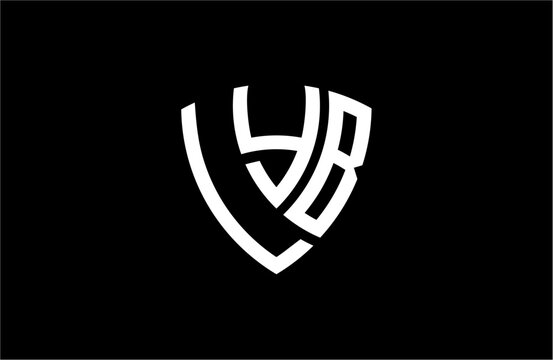 LYB creative letter shield logo design vector icon illustration