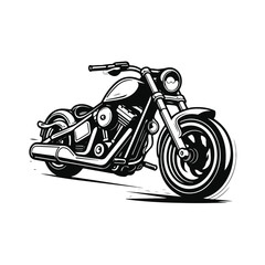 Chopper Motorcycle Logo Monochrome Design Style flat