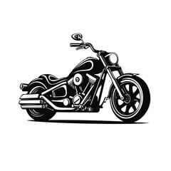 Chopper Motorcycle Logo Monochrome Design Style flat