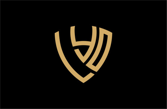 LYO creative letter shield logo design vector icon illustration