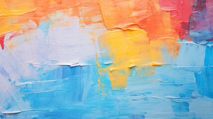 Closeup of abstract rough colorful multicolored art painting