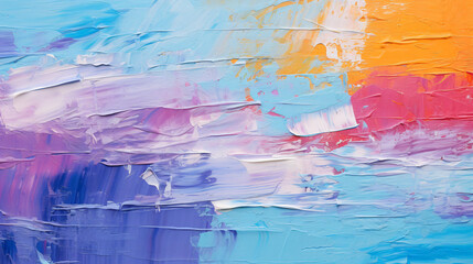 Closeup of abstract rough colorful multicolored art painting