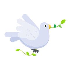 Editable flat icon of freedom bird 