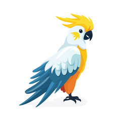 Cockatoo bird icon over white background. colorful