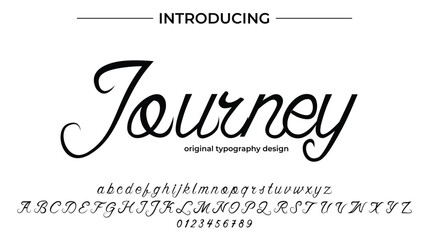 Journey Font Stylish brush painted an uppercase vector letters, alphabet, typeface