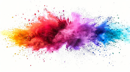 Colorful vibrant rainbow Holi paint color powder explosion