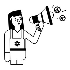 Modern glyph icon depicting peace protest 