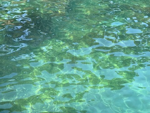Sea clear green blue water background.