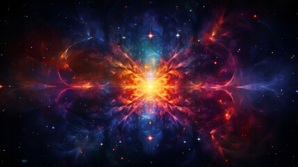 Fototapeta na wymiar Cosmic Kaleidoscope Nebulaic Colors
