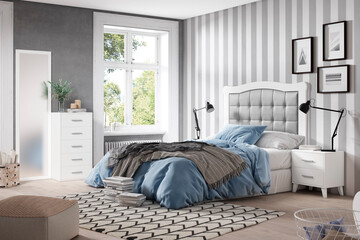Interior design bedroom for designer, catálogo, mockup, trending decor and augmented reality.