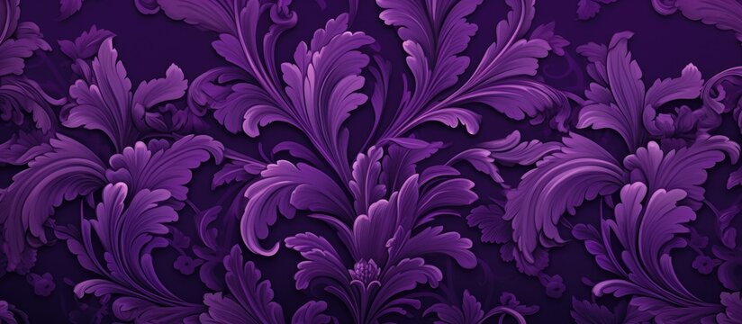 Vintage-style purple damask seamless wallpaper pattern