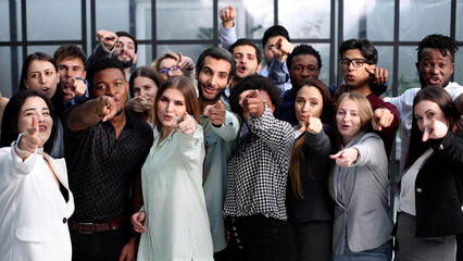 Fototapeta premium Large group of young people pointing at you.