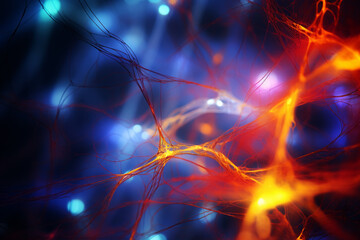 AI Generated Image. Realistic abstract patter of the neuronal activity - 758665904
