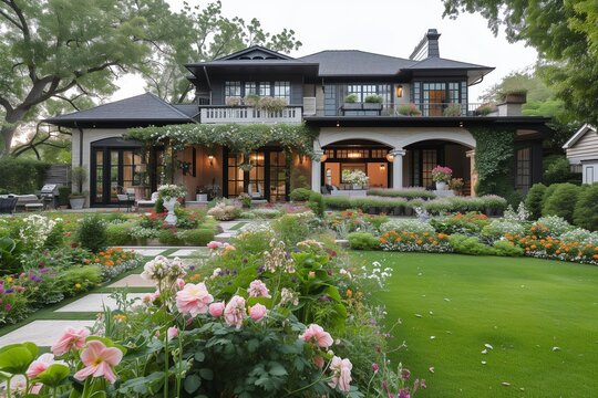 A Parisian flower market envelops a craftsman-style house