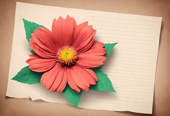 paper sheet with blooming flowers