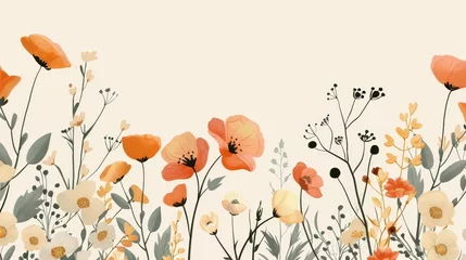 Photo sur Plexiglas Papillons en grunge Hand drawn floral illustration