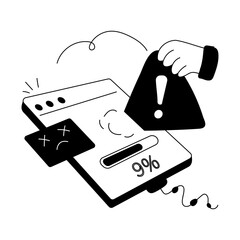 A hand drawn mini illustration of error loading 