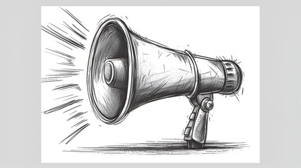 Speaker continuous line megaphone icon illustration. generative ai 