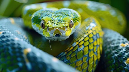 Fototapeta premium dangerous green snake