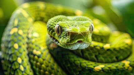 Fototapeta premium dangerous green snake