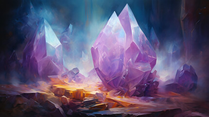 Fluorite oil painting Conceptual abstract picture ..