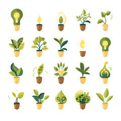 Design a set of nature and environment flat vector