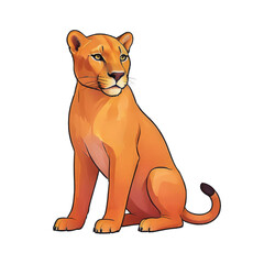 Panther Hand Drawn Cartoon Style Illustration