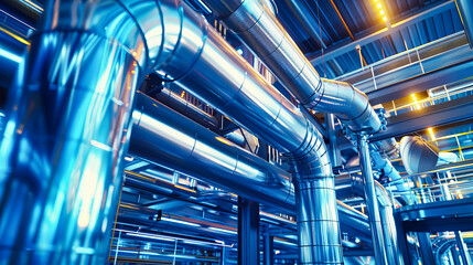 Engineering Precision in Industrial Pipelines, Showcasing the Complexity and Efficiency of Modern Manufacturing and Energy Systems