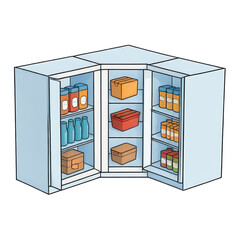 Pantry Hand Drawn Cartoon Style Illustration