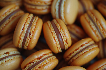 Small and delicate Chinese rose macaron, delicate colour, natural light