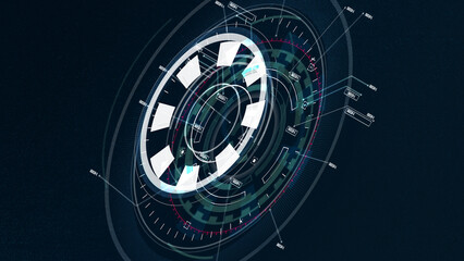 Sci-fi Futuristic UI FUI abstract circular element design, GUI design, Circular Machine elements, FUI screen elements, ready to use.
