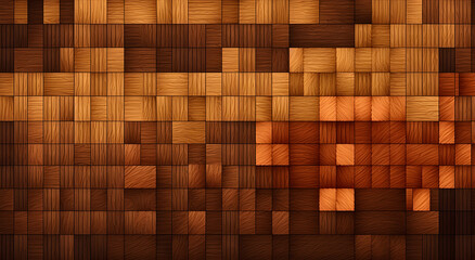 The pixelated background showcases an impeccable wood texture design with varied tones and grains, creating a realistic and captivating appearance that highlights the fine details and diversity. - obrazy, fototapety, plakaty