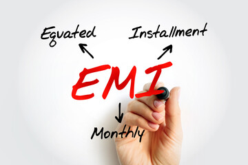 EMI Equated Monthly Installment - fixed payment amount made by a borrower to a lender at a...
