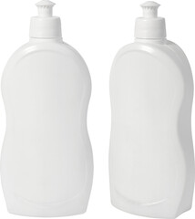 white isolated detergents or shampoo bottle