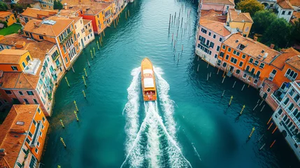 Cercles muraux Pont du Rialto Wonders of Venice on a colorful day.