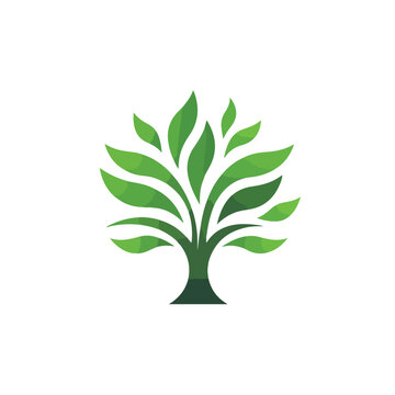 Eco Tree Leaf Logo Template flat vector illustration