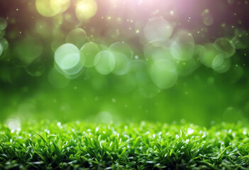 Obraz premium texture Shallow focus celebration dof composition background holiday green Selective Pattern Abstract Summer Easter Spring Grass Light Wall Template Happy Garden Wallpaper