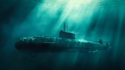 Foto op Plexiglas A nuclear submarine underwater © Adrian Grosu