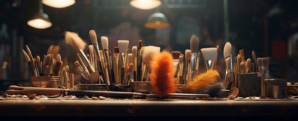 Artisan's Array of Paintbrushes