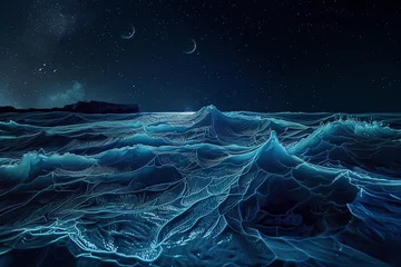 Fotobehang An ethereal seascape at midnight © PrusarooYakk