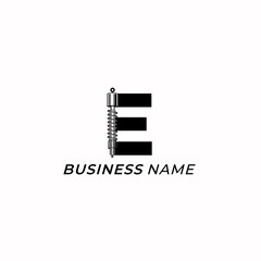 design logo creative letter E and suspension